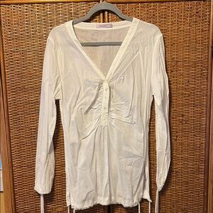 Calypso St Barth White Swim Coverup with Elegant Design Size Large EUC